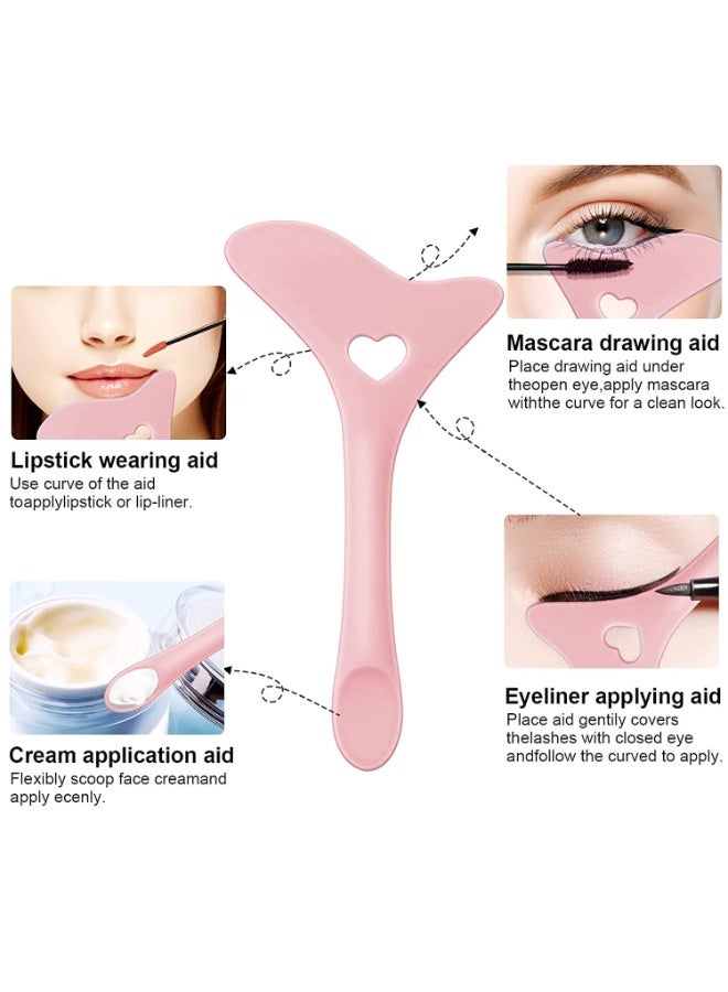 ChicAbode Mascara Shield Applicator Guard Pads + Eyeliner Stencils Makeup Aid Tool, 3 in 1 Eyelash, Eyeshadow, Eyeliner Applicator Guide Tool Makeup, Silicone Eyeliner Aid, Easy to Use, Suitable Beginner - Image 3